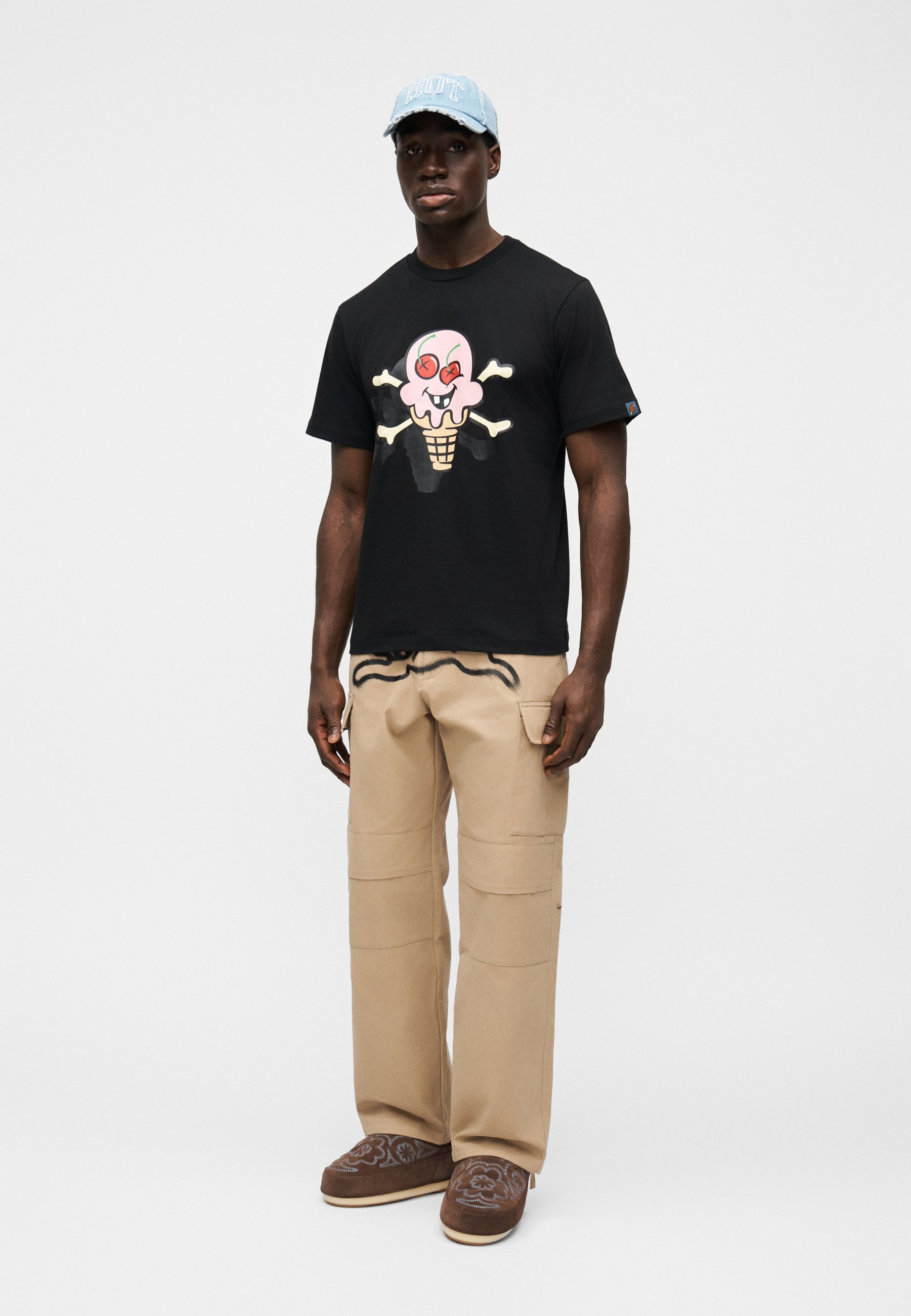 ICECREAM CONES TIGER OPEN SHIRT ＆PANTS Icecream CONES BONES - Print T-shirt - black - Zalando.co.uk