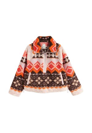 REGULAR FIT-BORG HALF ZIP - Fleece trui - orange