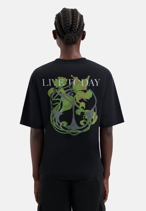 ICON BLOSSOM BACK  - T-Shirt print - deep black