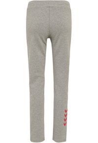 Grå bomullstights med slim fit. Har ett rött chevronmönster på vänster sida. Mjuk textur och elastisk midja för komfort.