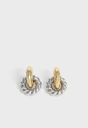 LUV AJ, THE TWO TONE ROPE INTERLOCK HOOPS - Σκουλαρίκια - gold-coloured