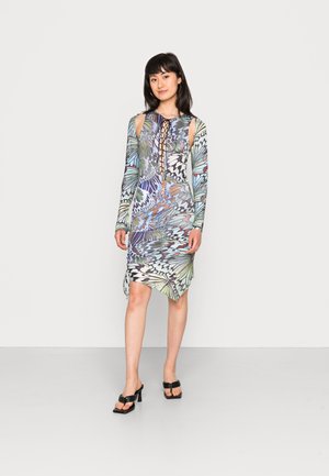 Jaded London VELVET HANKY DRESS WITH LACE UP DETAIL - Vestido de cocktail / Vestido de festa - multi