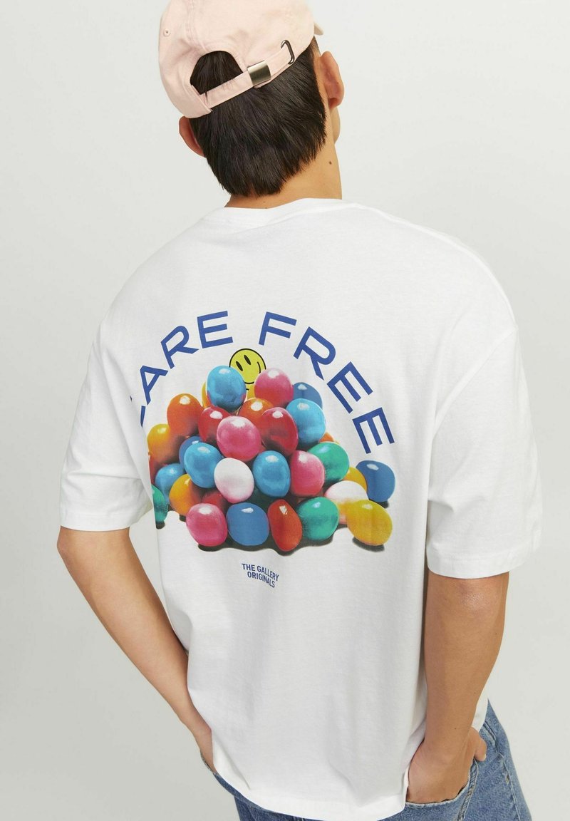 Jack & Jones JORFRUTTI TEE CREW NECK  - Print T-shirt - bright white