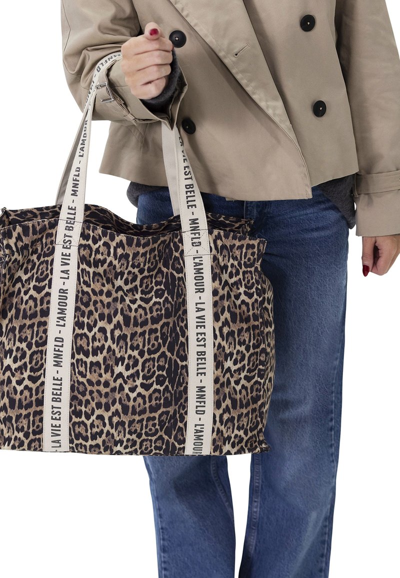 Manfield MIT LEOPRINT - Shopping bag - braun