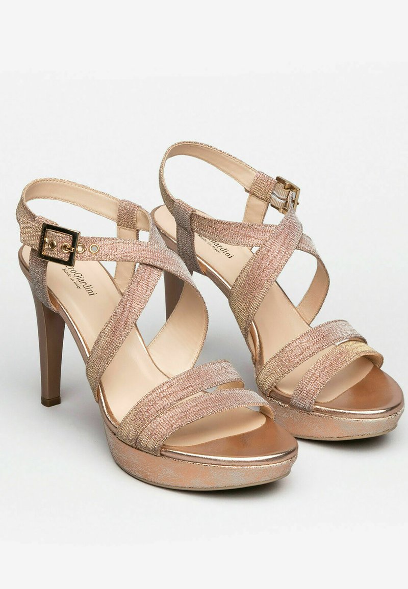 Tacco Sandali Nero Giardini Color Oro Tacco Medio Sandali Con