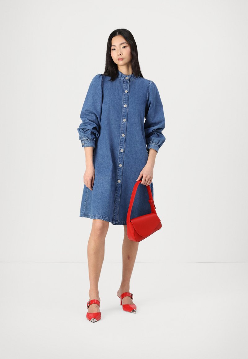 MSCH Copenhagen ELENA SHIRT DRESS - Denim dress - mid blue wash/blue -  Zalando.co.uk