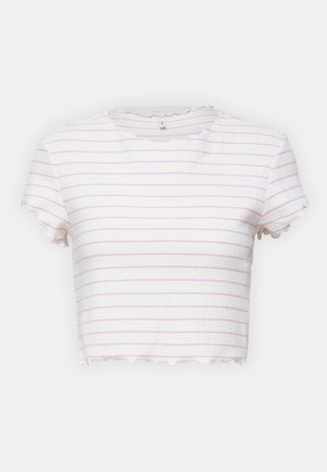 ONLY Petite ONLANITS CROPPED - T-shirt imprimé - begonia pink/cloud dancer