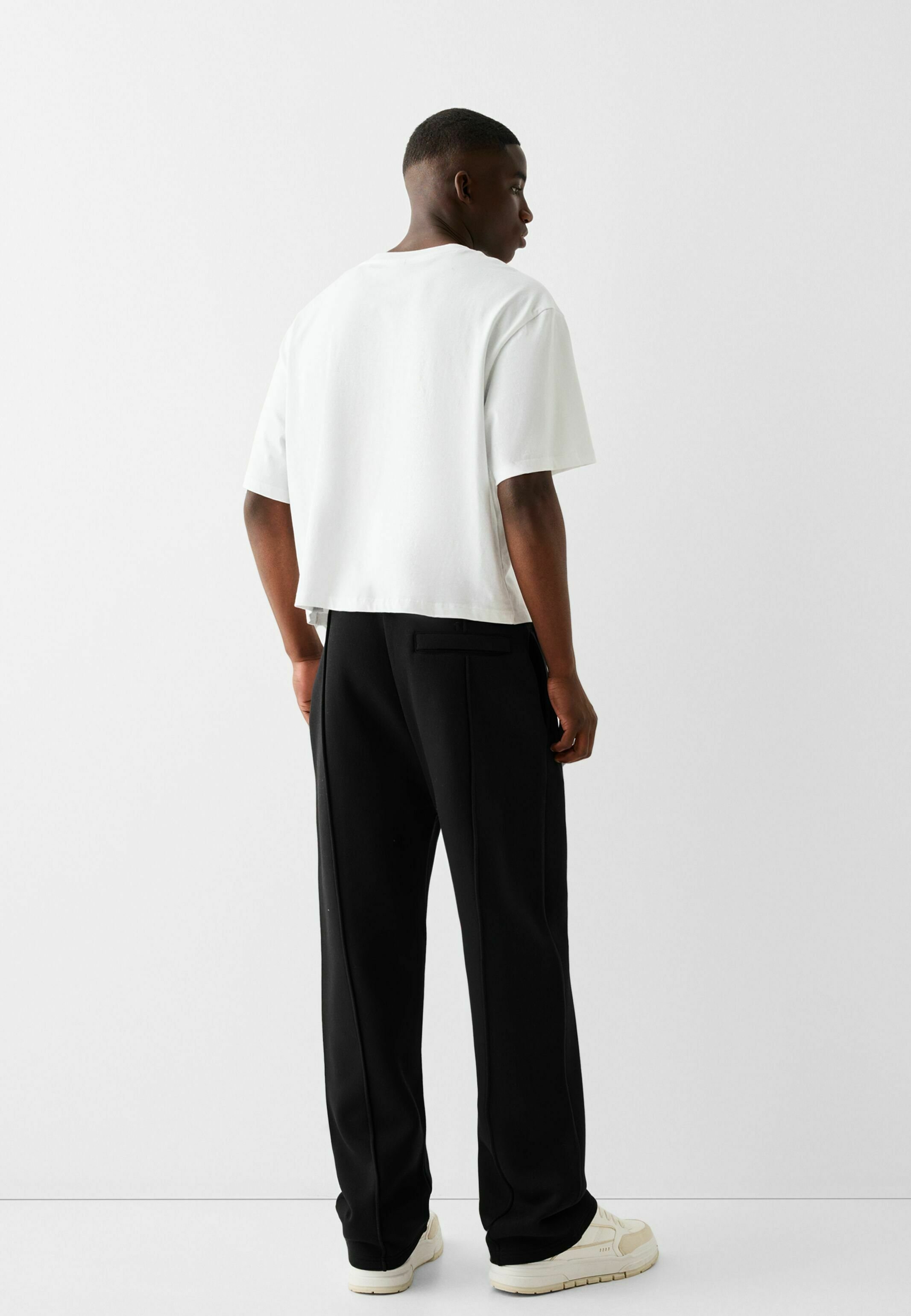 Bershka WIDE - Tracksuit bottoms - black - Zalando