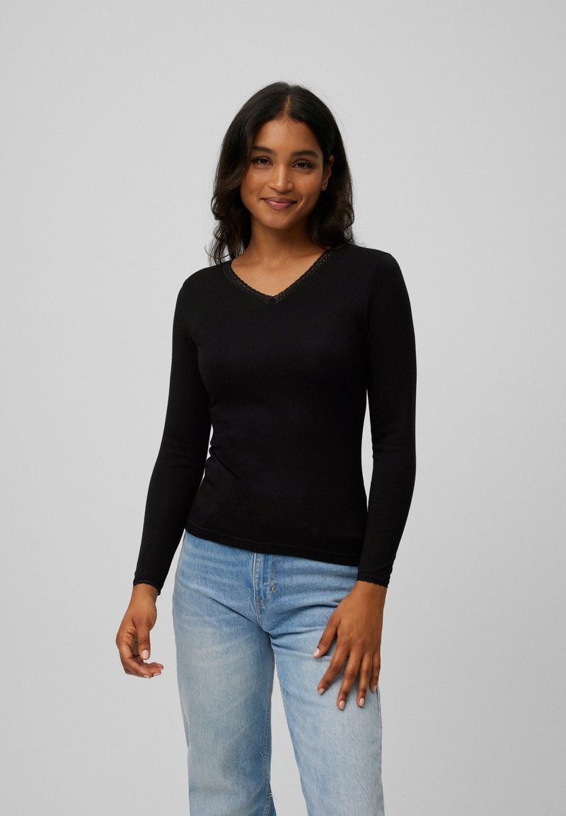 Ysabel Mora TÉRMICA MANGA LARGA CONTROL DE TEMPERATURA DETALLE ENCAJE - Camiseta interior - black