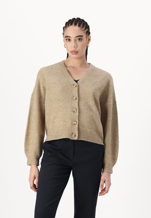Vero Moda VMLEAF V-NECK - Kardigan - silver mink melange