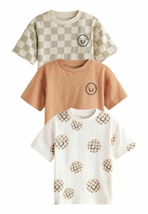Next SHORT SLEEVE CHARACTER 3 PACK - Nyomott mintás póló - ecru neutral