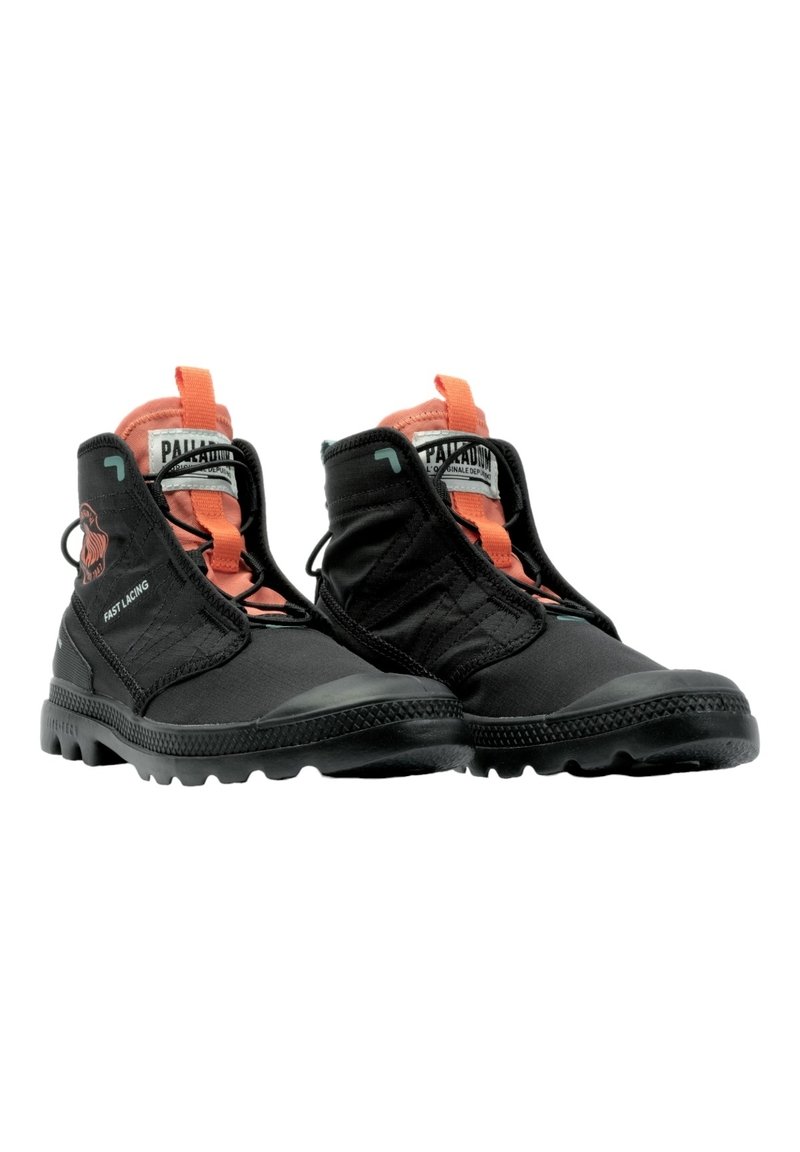 Palladium Men’s Black Trail Boots with Orange Accents Palladium Pampa Travel Lite Rs In Black Orange | Fast Lacing  main image 2