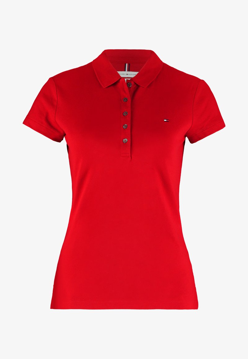 Red tommy hot sale hilfiger polo shirt
