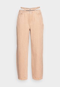 NA-KD BELT DETAIL BARREL - Calças de ganga bootcut - beige
