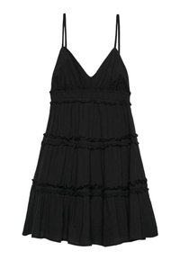 SHORT WITH RUFFLES - Vestito casual - black