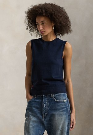 Polo Ralph Lauren SLEEVELESS CREWNECK SWEATER - Μπλούζα - hunter navy