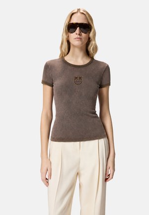 Pinko, GIN LEMON T-SHIRT - T-shirt con stampa - brown-l
