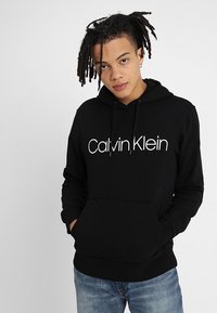 Calvin Klein LOGO HOODIE - Sweatshirt - perfect black