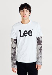 Lee - WOOBLY LOGO TEE - T-shirt print - white Miniatuurafbeelding 1