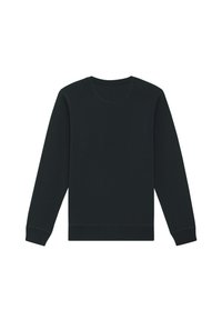 Zwarte sweatshirt met lange mouwen en een ronde hals, gemaakt van zachte stof. Heeft ribgebreide manchetten en een zoom met minimale stikseldetails.