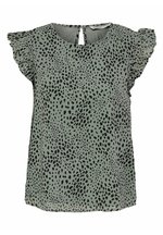 ONLY ONLSYLVIE LIFE FRILL TOP - Blúz - navy blazer jungle/sötétkék