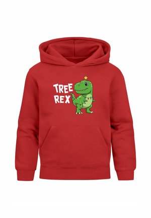 WEIHNACHTSPULLOVER  TREE REX - Kapuzenpullover - rot