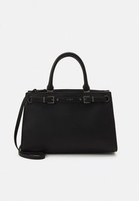 Mustast tekstureeritud nahast struktureeritud käekott. Omab kahte pealset käepidet, reguleeritavat õlarihma ja peeneid metallist detailseid aksessuaare.