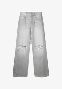 Bershka WIDE- RIPPED Jeans a zampa grey/grigio Zalando