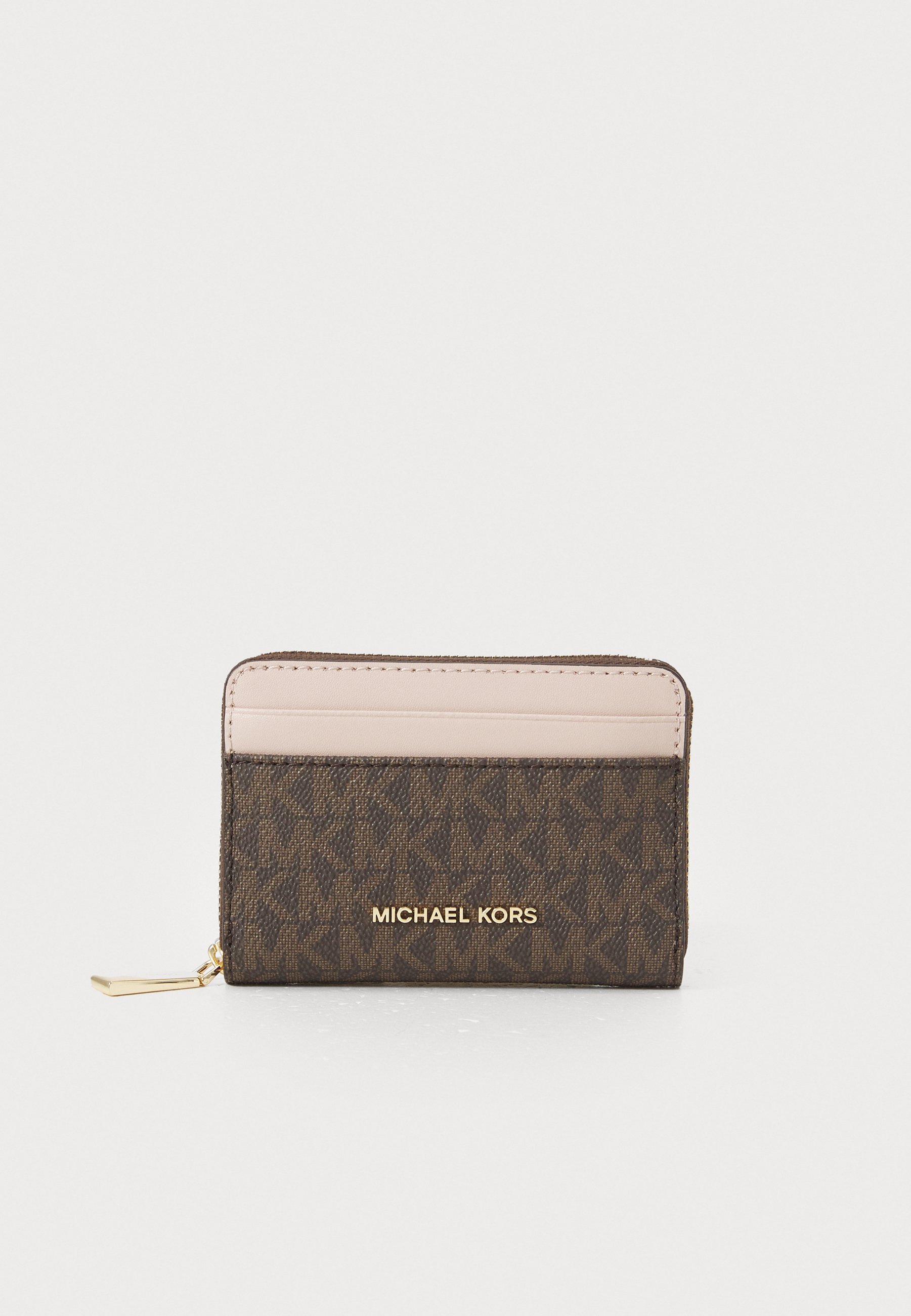 MICHAEL Michael Kors JET SET COIN CARD CASE Wallet brn/sftpink