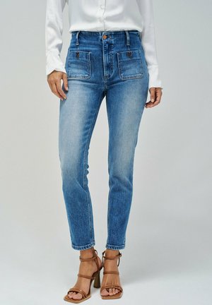 DESTINY PUSH UP CROPPED - Jean slim - blau