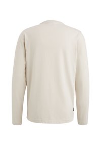 Langærmet skjorte i off-white, med rund halsudskæring og glat bomuldsstof. Minimalistisk design uden synlige mønstre eller accenter.