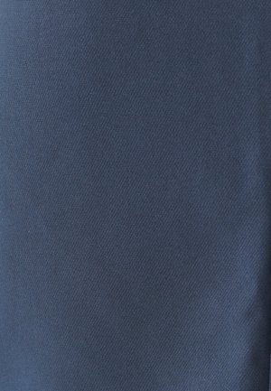 Navy blue fabric with a smooth texture and diagonal pattern. Close-up view highlighting the consistent weave and depth of color.