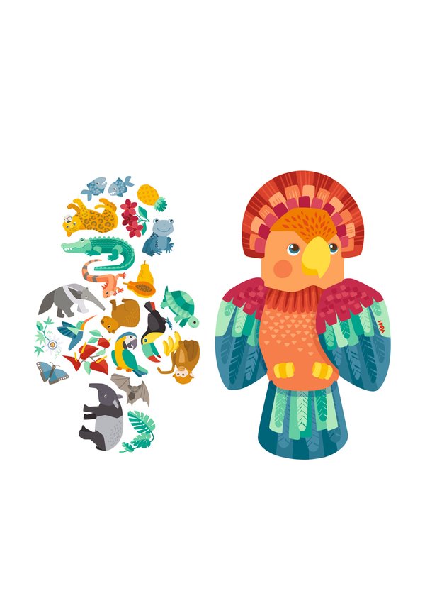 2IN1 – Puzzle – papagei