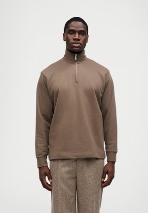SLHRELAXLUKE HALF ZIP - Jumper - chocolate chip