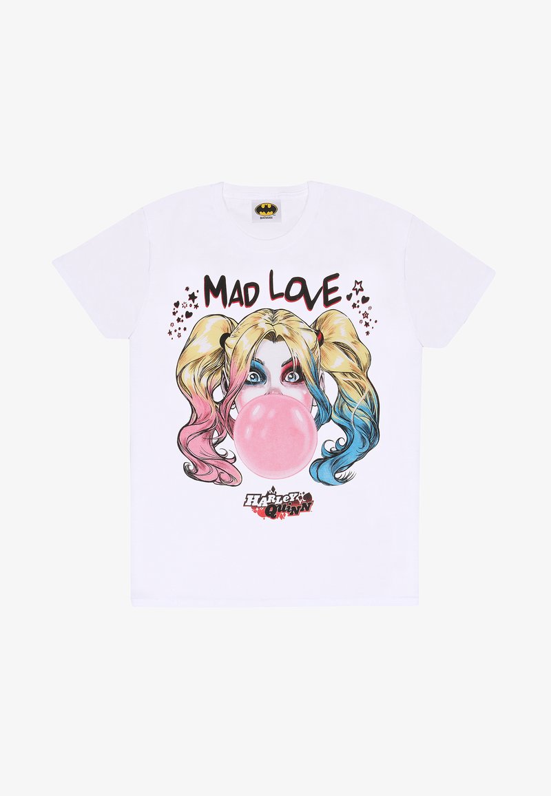 DC COMICS - BATMAN BATMAN HARLEY QUINN MAD LOVE - Triko s potiskem - white