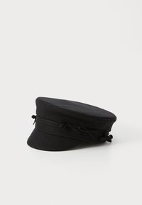 EMBELLISHED BOW TIE BAKER BOY CAP - Hattu - black