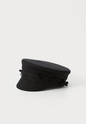 RUSLAN BAGINSKIY EMBELLISHED BOW TIE BAKER BOY CAP - Klobouk - black