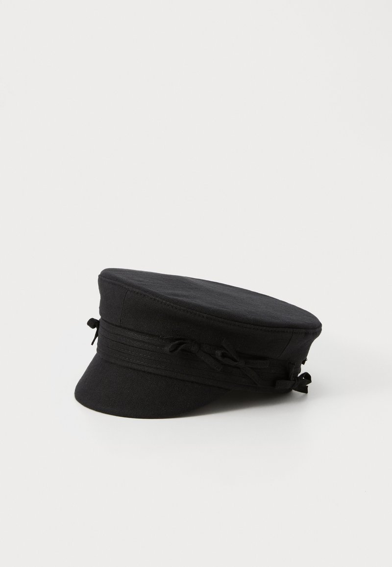 RUSLAN BAGINSKIY EMBELLISHED BOW TIE BAKER BOY CAP - Hattu - black