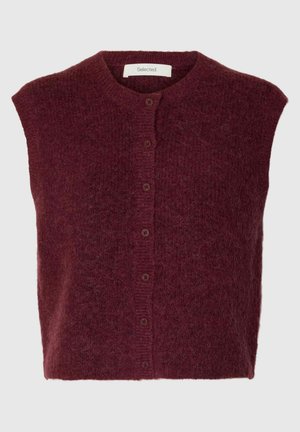 Selected, SLWLULU SL BUTTON O-NECK VEST NOOS - Smanicato - tawny port