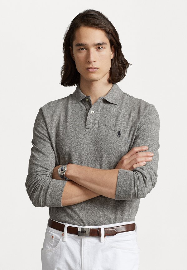 SLIM FIT MESH LONG SLEEVE POLO SHIRT - Long sleeved top - canterbury heather