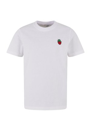 STRAWBERRY LOVE EMB - Navadna majica - white