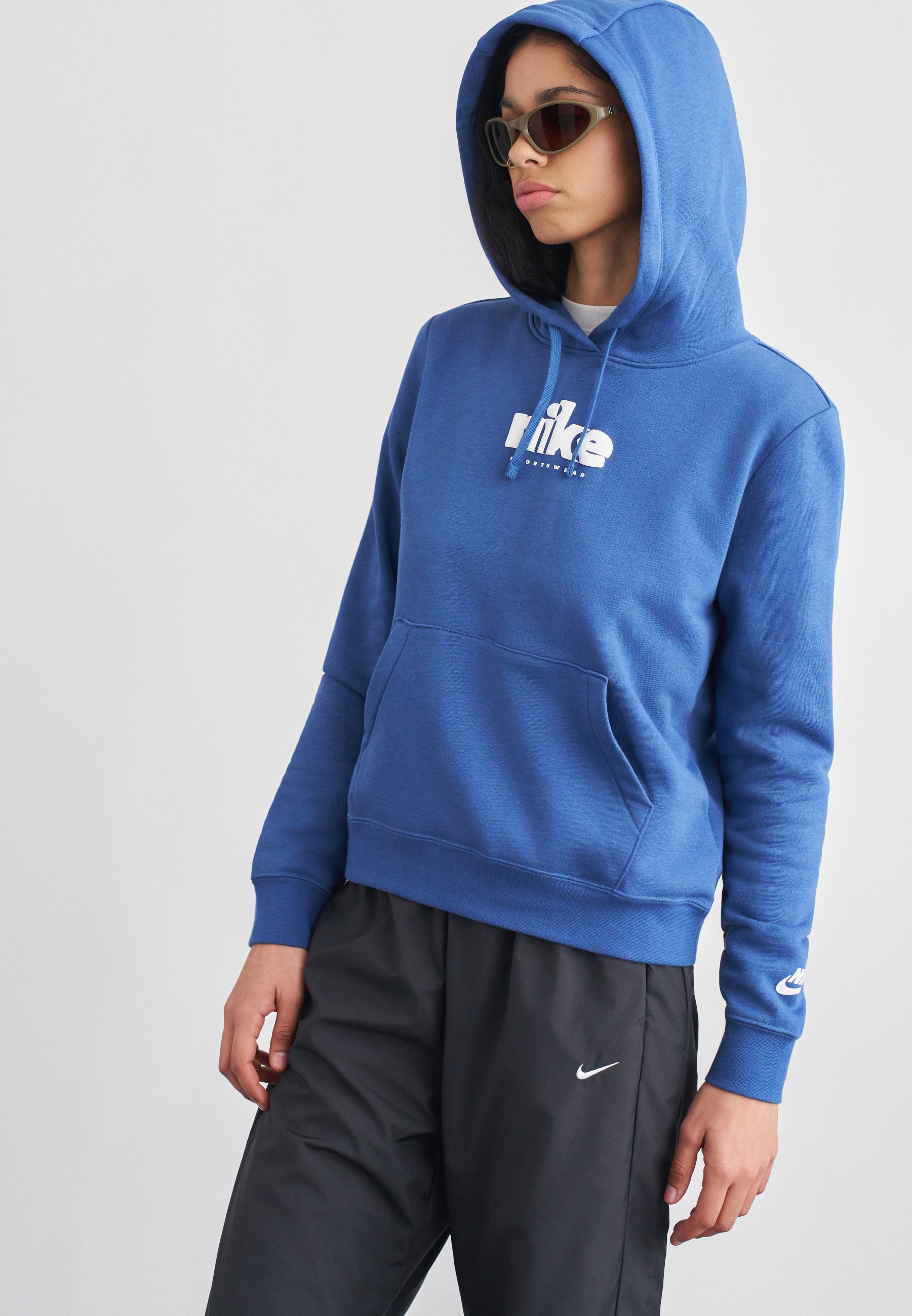 blue pink and black nike hoodie