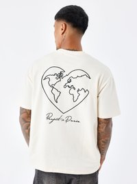 Project X Paris MOTIF COEURMONDE - T-shirt print - craie