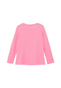 Langarm-T-Shirt aus leuchtend pinkem Baumwollstoff, mit Rundhalsausschnitt und einem schlichten Rückendesign ohne Verzierungen.