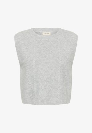Cream, CRSTARFI CABLE SLIPOVER - Top - light grey melange