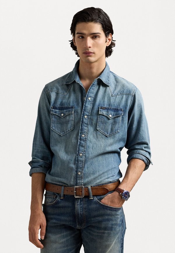 SLUB DENIM WESTERN SHIRT - Shirt