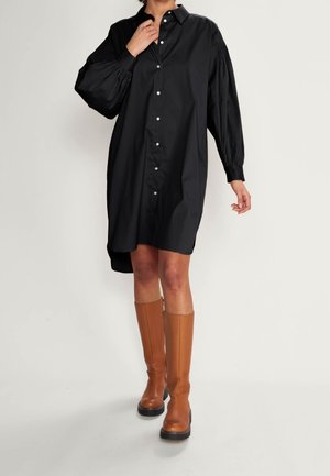 Košilové šaty - black denim