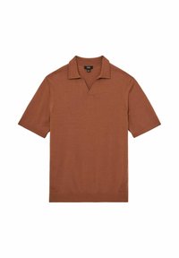 Reiss REGULAR FIT DUCHIE OPEN COLLAR - Pólóing - cinnamon brown