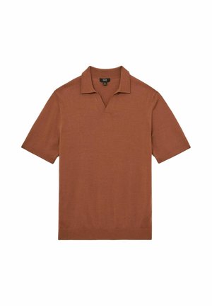 Reiss REGULAR FIT DUCHIE OPEN COLLAR - Poloshirt - cinnamon brown