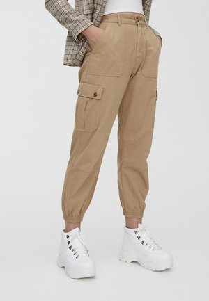 Pantalon cargo - camel